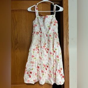 Floral Midi Dress - White and Pink